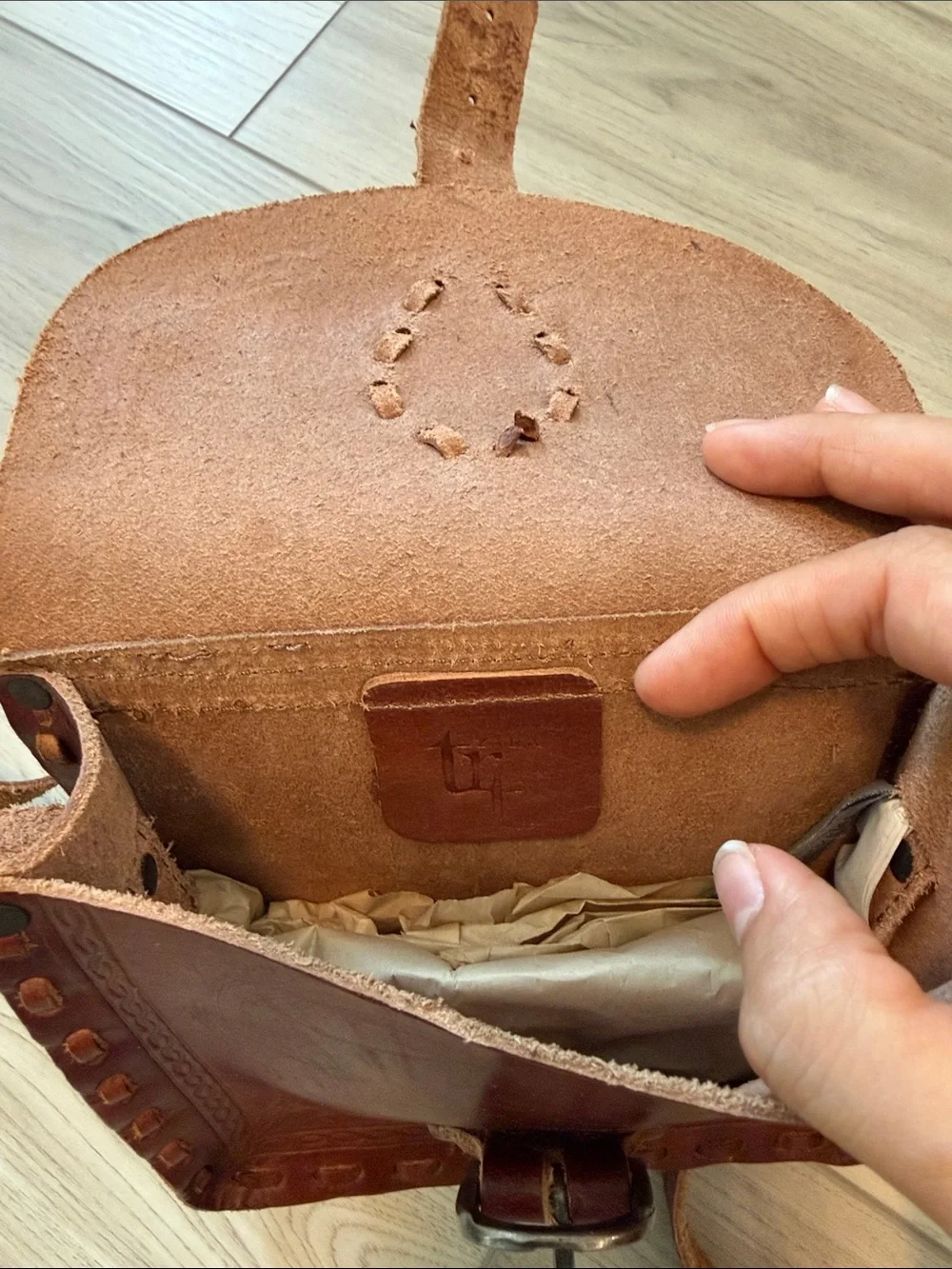 Zara 100% Leather Crossbody Bag in Brown